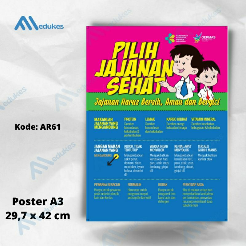 Jual Poster Kantin Sekolah / Poster Pilih Jajanan Sehat Di Sekolah ...