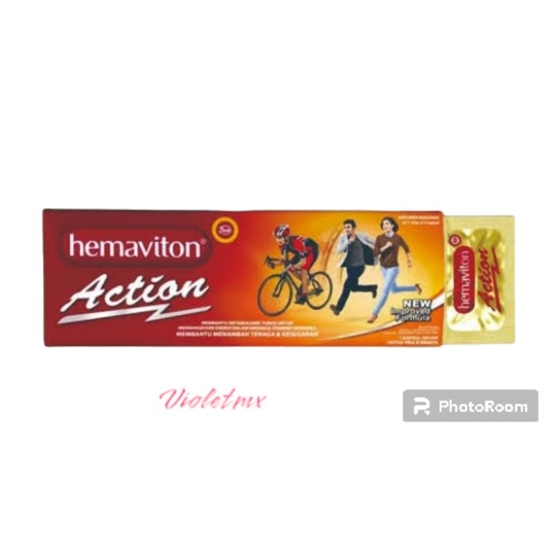 Jual Hemaviton Action Strip Kapsul Multivitamin Stamina Tubuh Shopee Indonesia