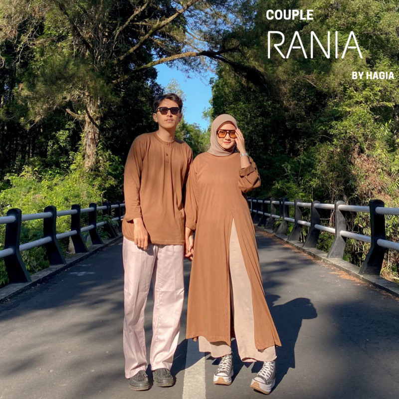 Jual RANIA COUPLE BY HAGIA | SUDAH COUPLE Tunik Belah Depan Dan Kaos ...