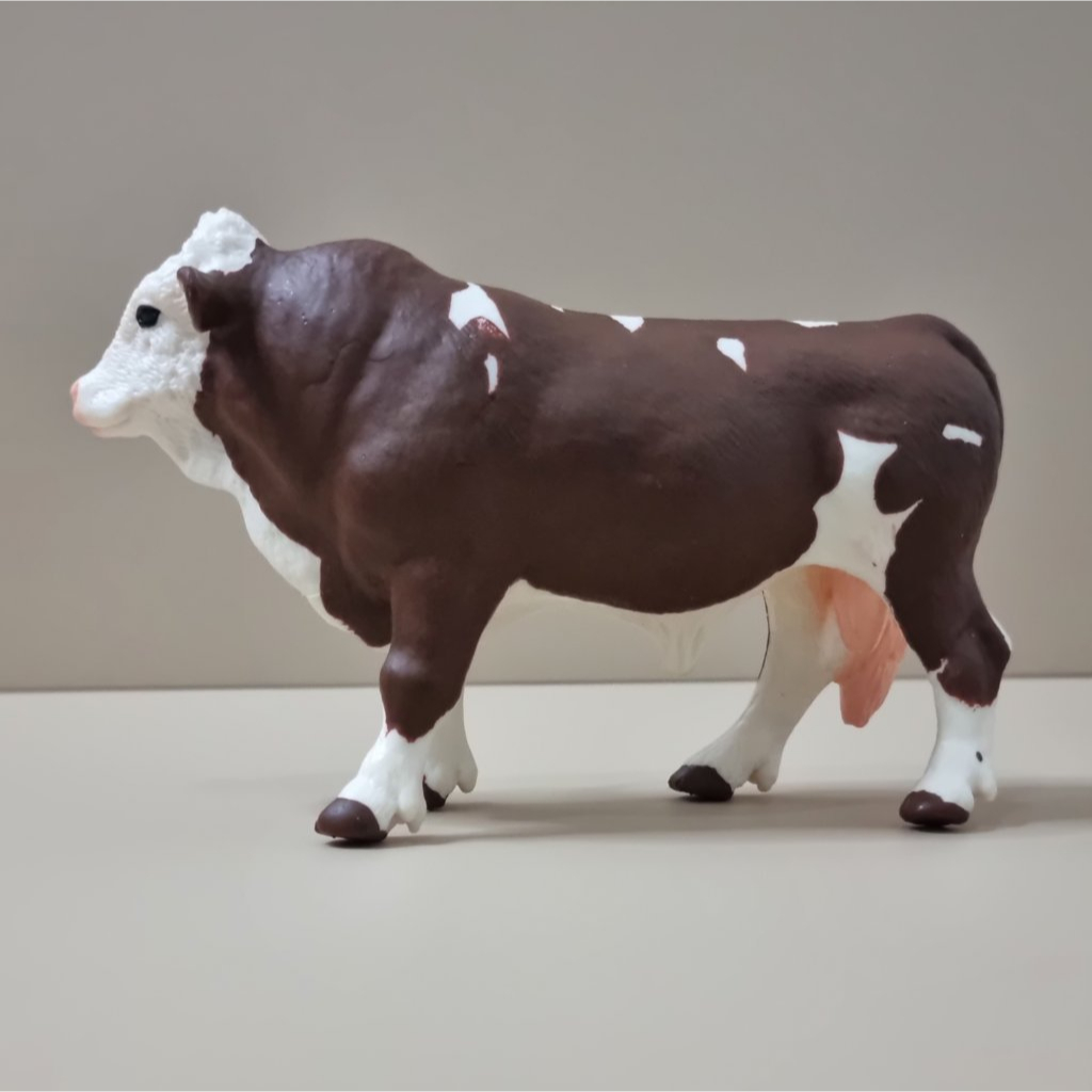 Jual Figur Hewan Sapi Simmental Jantan coklat Miniatur detail rapi 13 ...