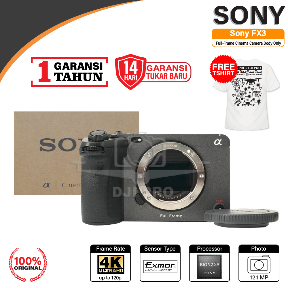 Jual Sony FX3 Full-Frame Cinema Camera Body Only BO FX-3 Garansi