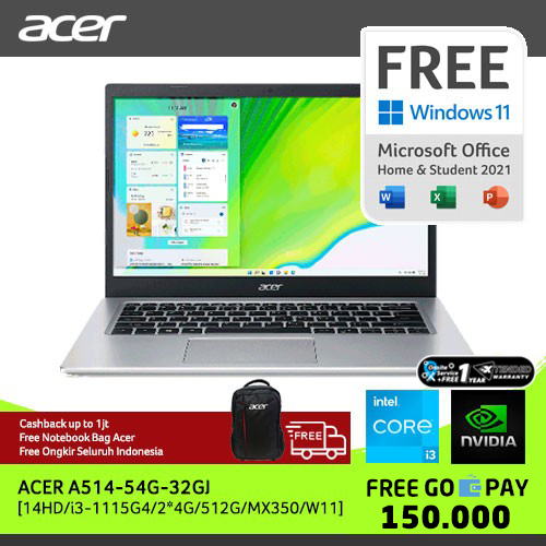 Jual ACER ASPIRE 5 SLIM A514-54G-32GJ 14" HD I3-1115G4 RAM 8GB 512GB ...