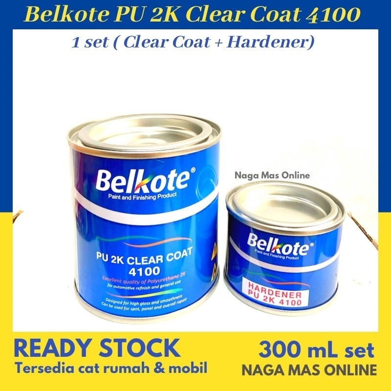 Jual BELKOTE 4100 CLEAR KECIL 300 ML / BELKOTE PU 2K CLEAR COAT 4100 ...