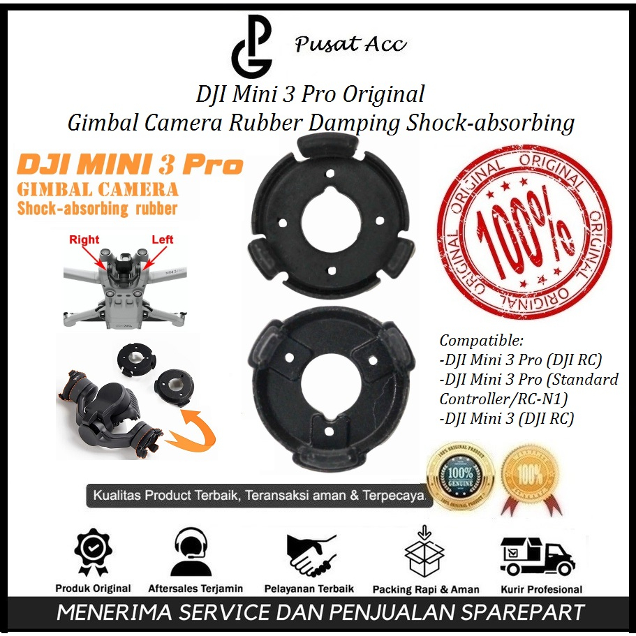 Rubber Damping Shock-absorbing Parts For DJI Mini 4 Pro Drone Gimbal