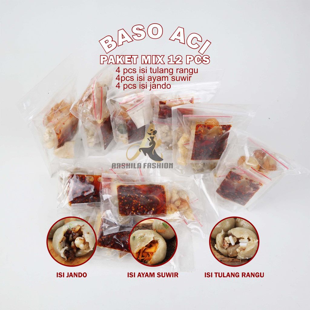 Jual Baso Aci Paket Mix 3 Rasa Isi Jando Tulang Rangu Ayam Suwir Paket