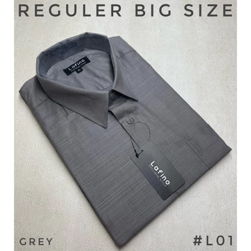 Lafino M L Xl 2Xl 3Xl 4Xl (Xxl Xxxl Xxxxl) Heavyweight Rami Kemeja Polos Pendek Pria Jumbo Big