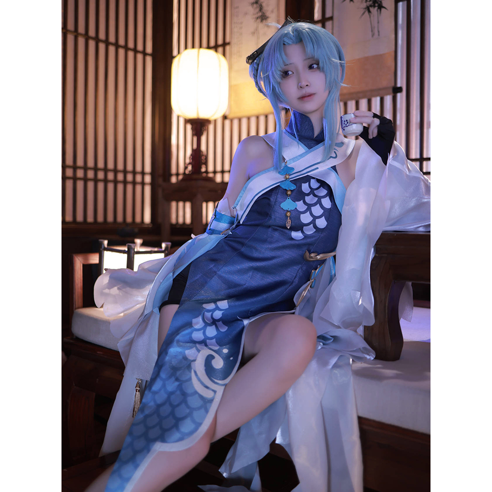 Genshim Impact Lantern Rite Madame Ping Cosplay Costume Dress Halloween Outfit for Women