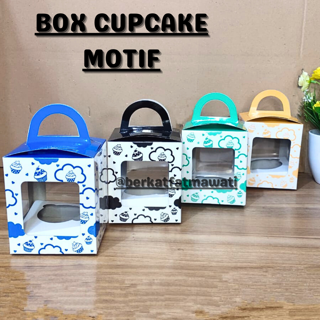 Jual BOX CUPCAKE LUBANG 1 ISI 10 PCS / DUS CUPCAKE / BOX MUFFIN MOTIF ...