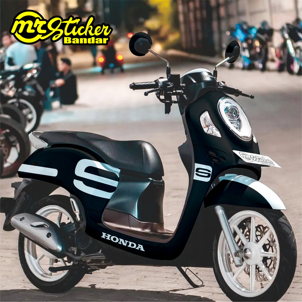 Jual Decal Scoopy Full Body Dekal Sticker New Fi Baru Prestige Simple Biru Muda Biru Pastel