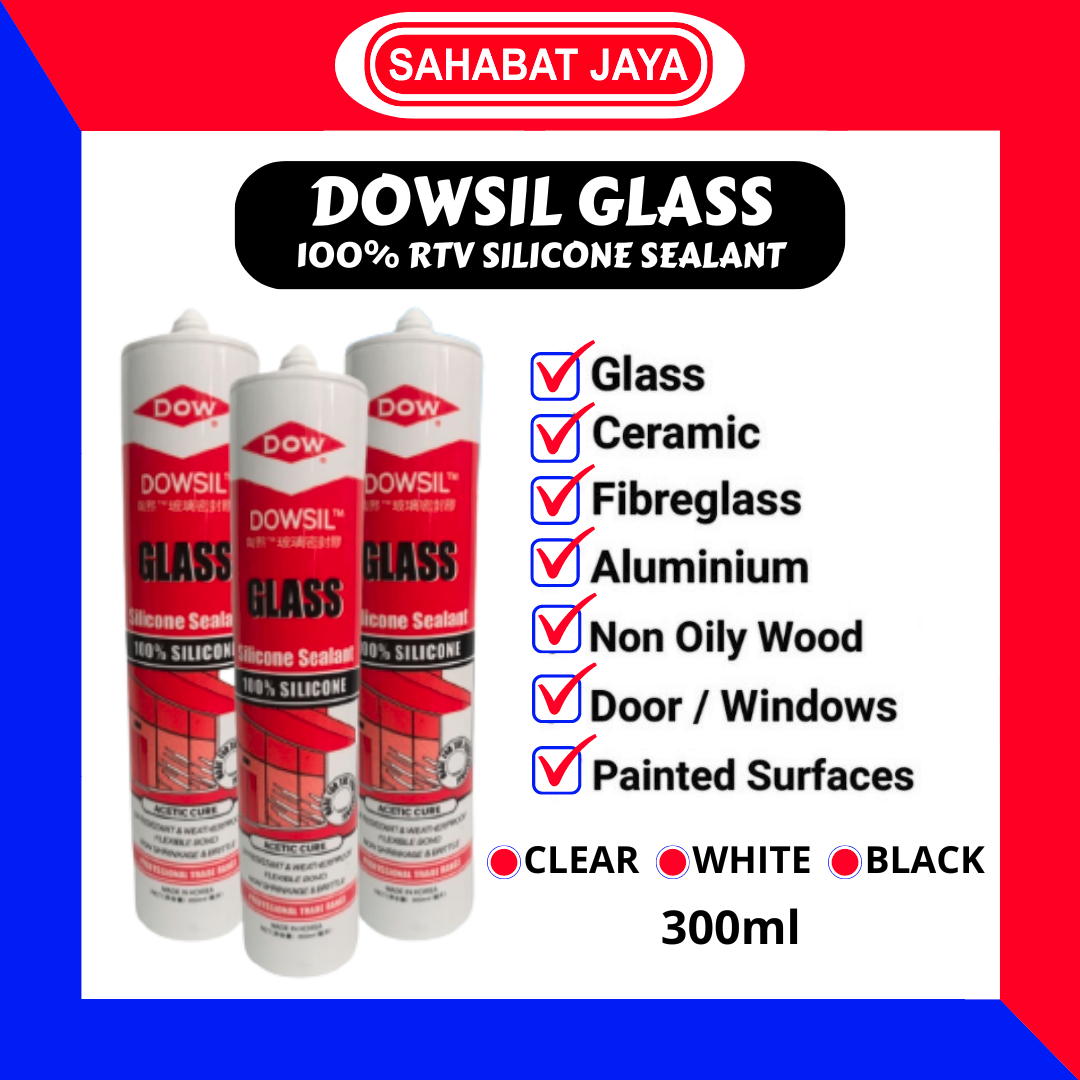 Jual Lem Silicone Glass Silikon Kaca Asam Sealant E Sealant Klebermann Dowsil Gp Shopee