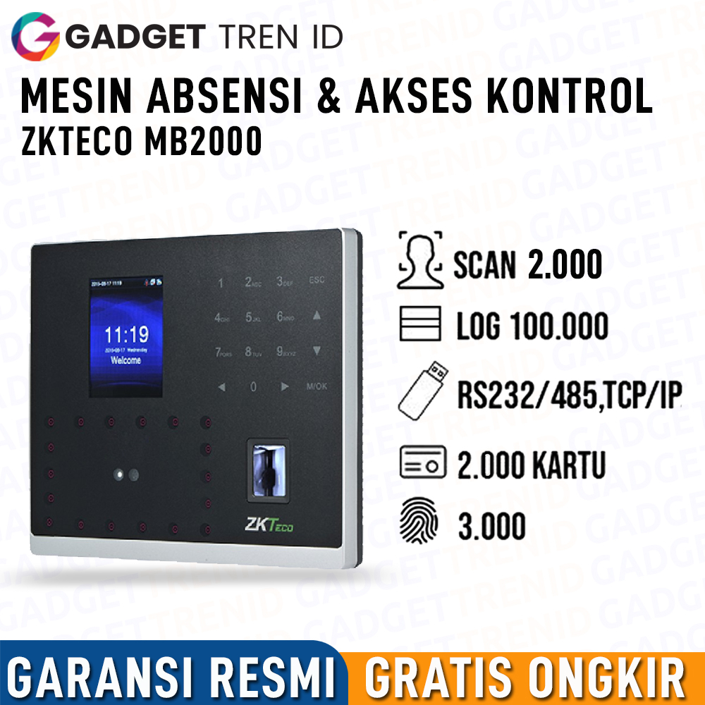 Jual Mesin Absensi Akses Kontrol Fingerprint Zkteco Mb Fingerprint Absensi Bergaransi