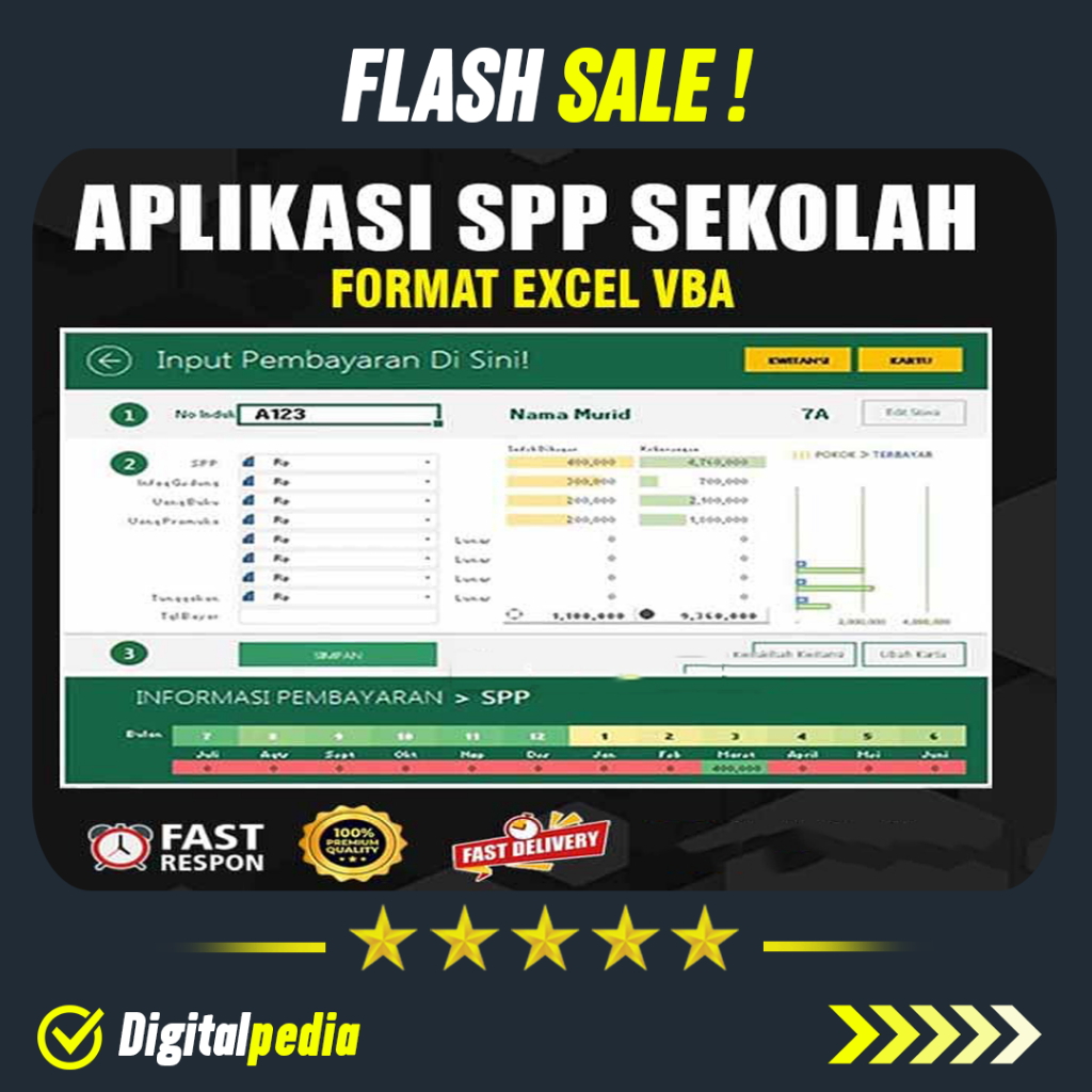 Jual Aplikasi Microsoft Excel Pembayaran Spp Sekolah Format Vba Premium Sd Smp Sma Smk Shopee 0045