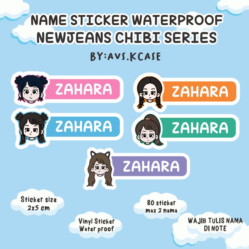 Jual NEW JEANS STICKER NAMA WATERPROOF | Shopee Indonesia