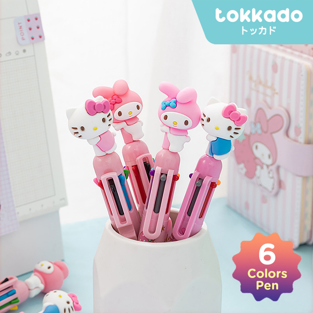 Jual TOKKADO Sanrio Pulpen 6 Warna Hello Kitty My Melody Karakter Pink ...