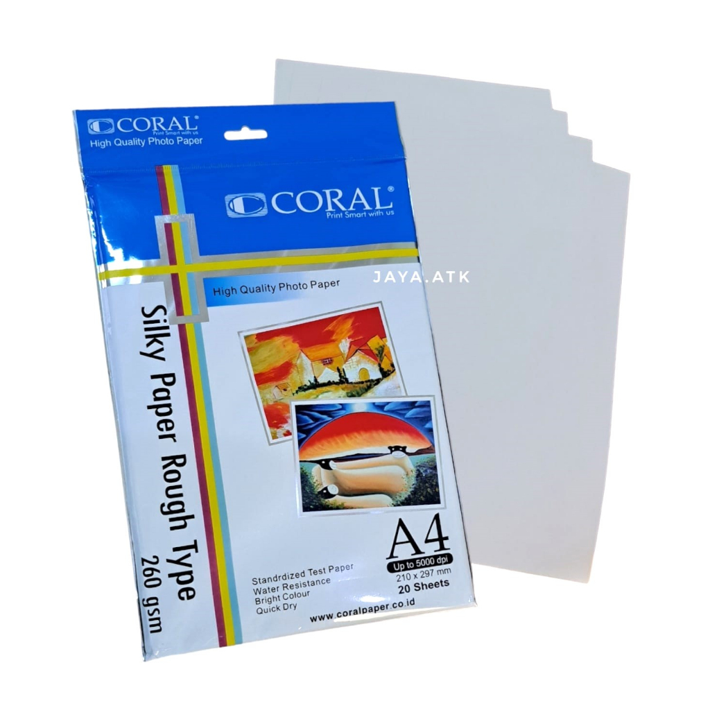 Jual KERTAS FOTO A4 SILKY ROUGH 260 GSM KULIT JERUK 10 LEMBAR CORAL ...