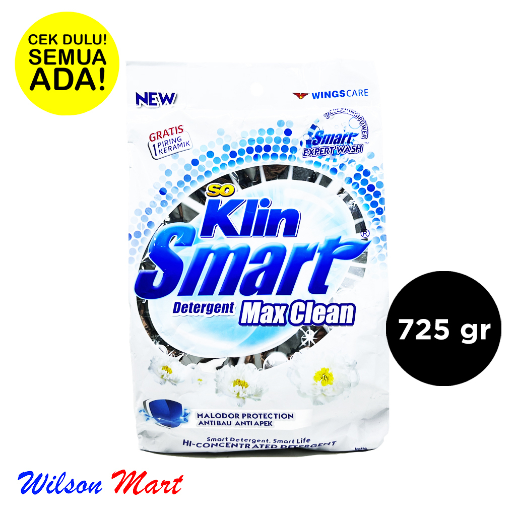 Jual SO KLIN SMART WHITE MAX CLEAN DETERJEN DETERGENT 725 GRAM | Shopee ...