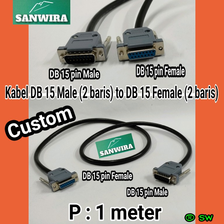 Jual Kabel DB 15 Male to DB 15 Female / Kabel DB15 Male Female / Kabel ...