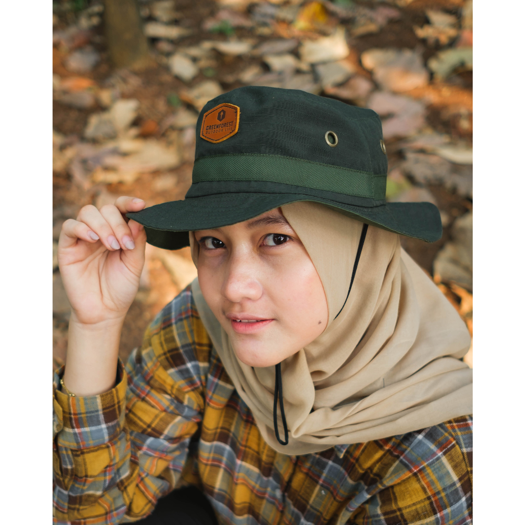 Jual GREENFOREST Topi Rimba - Topi Gunung - Topi Hiking - Topi Mancing ...