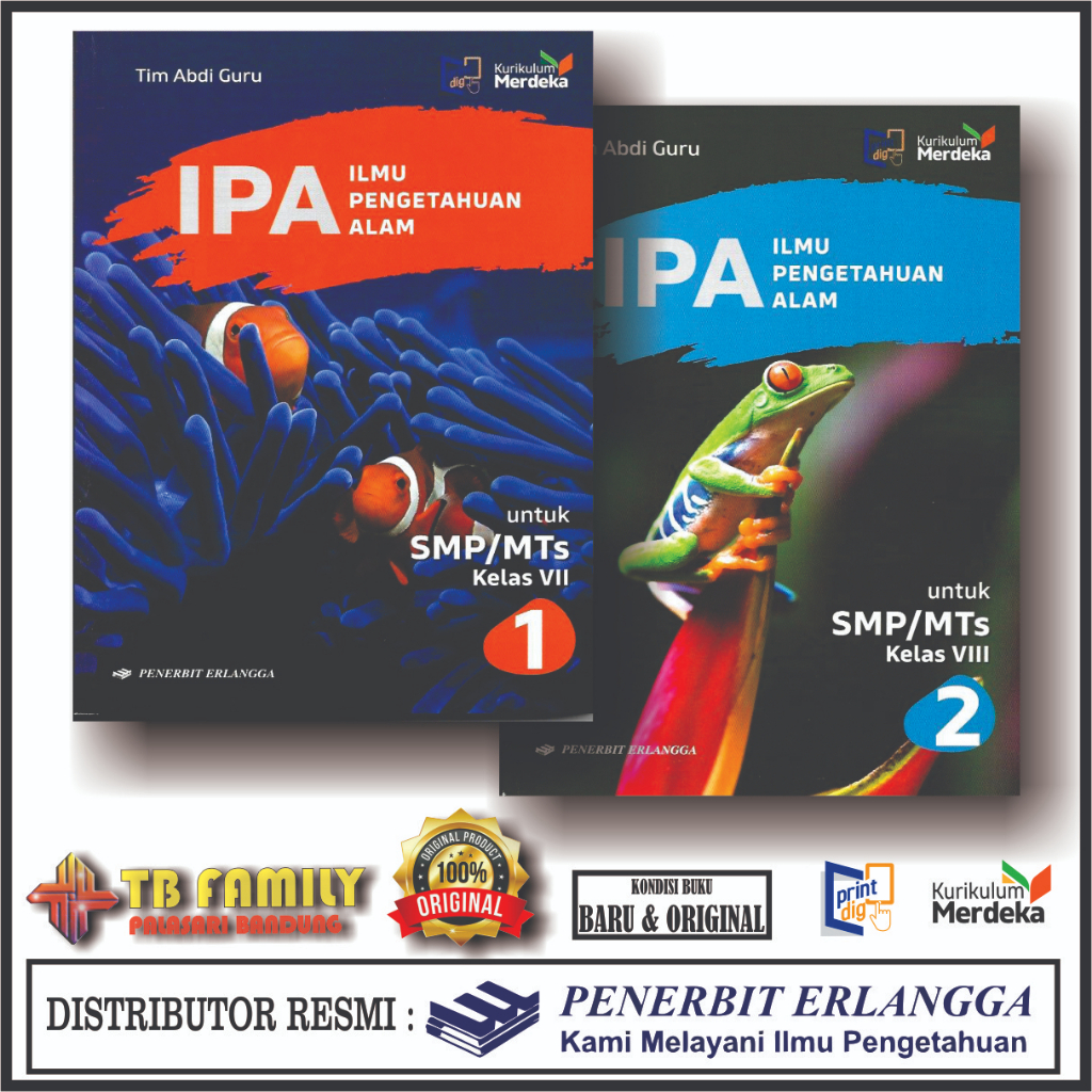 Jual Buku Ipa Smp Kelas 7 8 9 Kurmer Kurikulum Merdeka Penerbit Erlangga Baru Dan Original 5580