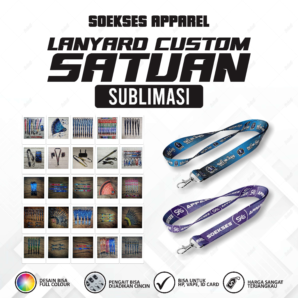 Jual Soekses Custom Lanyard Custom Satuan Sublimasi , Tali HP , Tali ID Card Shopee Indonesia