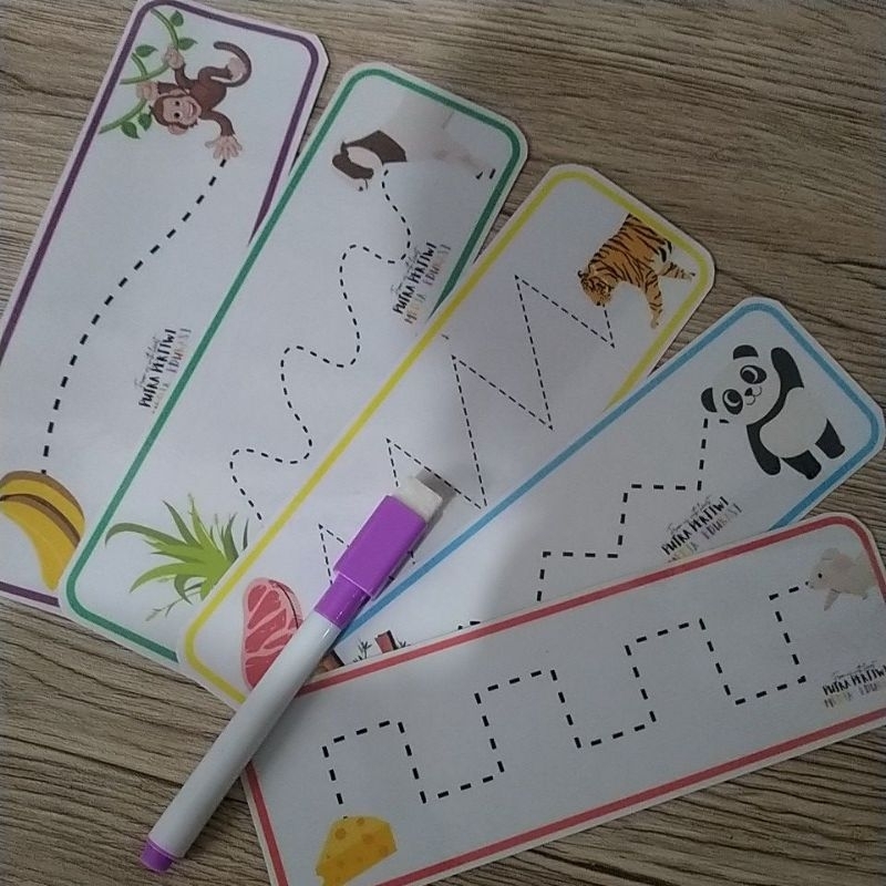 Jual Wipe and Clean Tracing Card / Kartu Belajar Menulis untuk PAUD TK ...