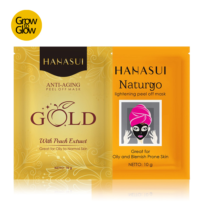 Jual Masker Hanasui Naturgo Peel Off Mask Black Gold Sachet 10 Gr