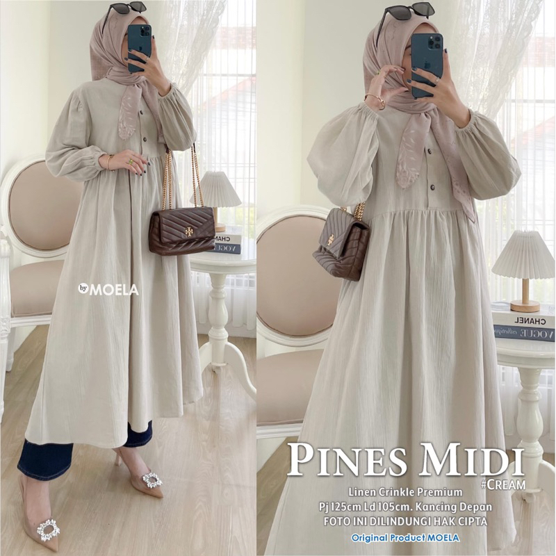 Jual MOELA PINES MIDI DRESS HIJAB BERLABEL DAN ORIGINAL Shopee Indonesia