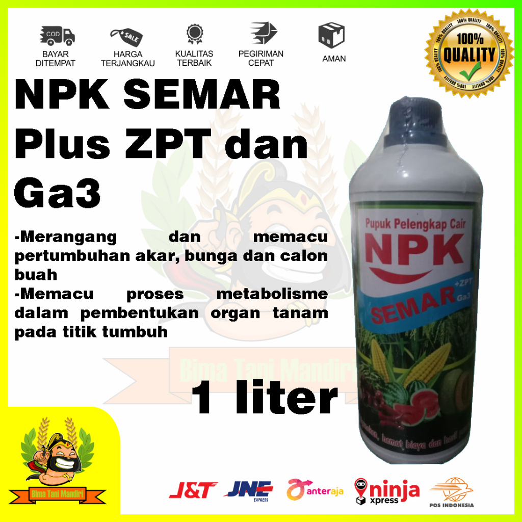 Jual Pupuk Pelengkap Cair Npk Semar Plus Zpt Dan Ga Liter Shopee Indonesia