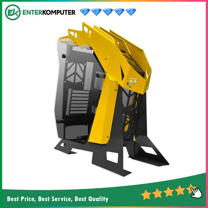 Jual Casing PRIME R-[R] BLACK YELLOW - ALUMUNIUM GAMING CASE TEMPERED ...
