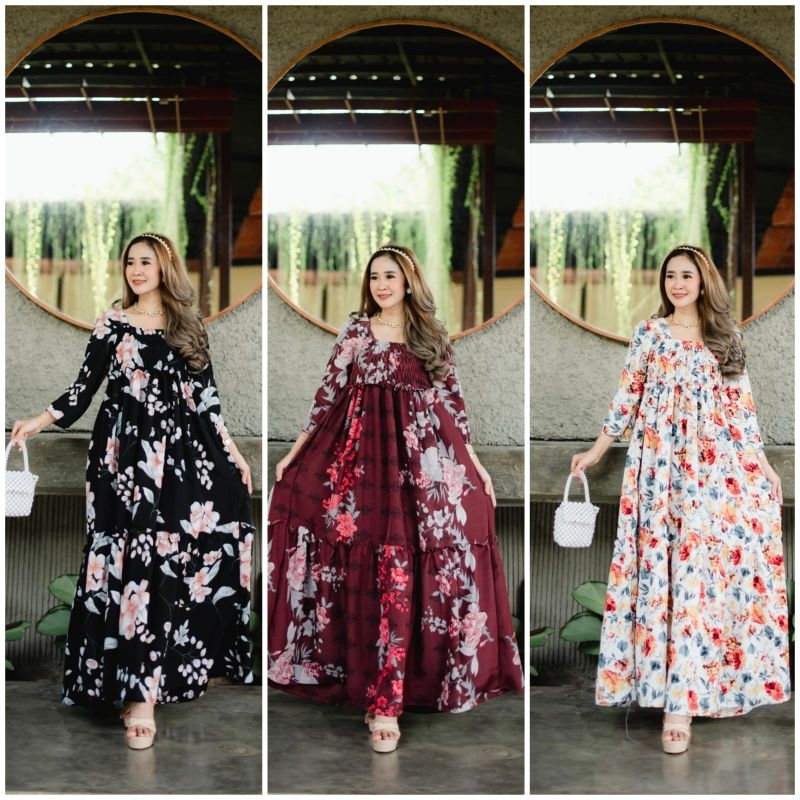 Jual Daster Kekinian Remaja Korea Lengan Pendek 3/4 Motif Bunga Bahan