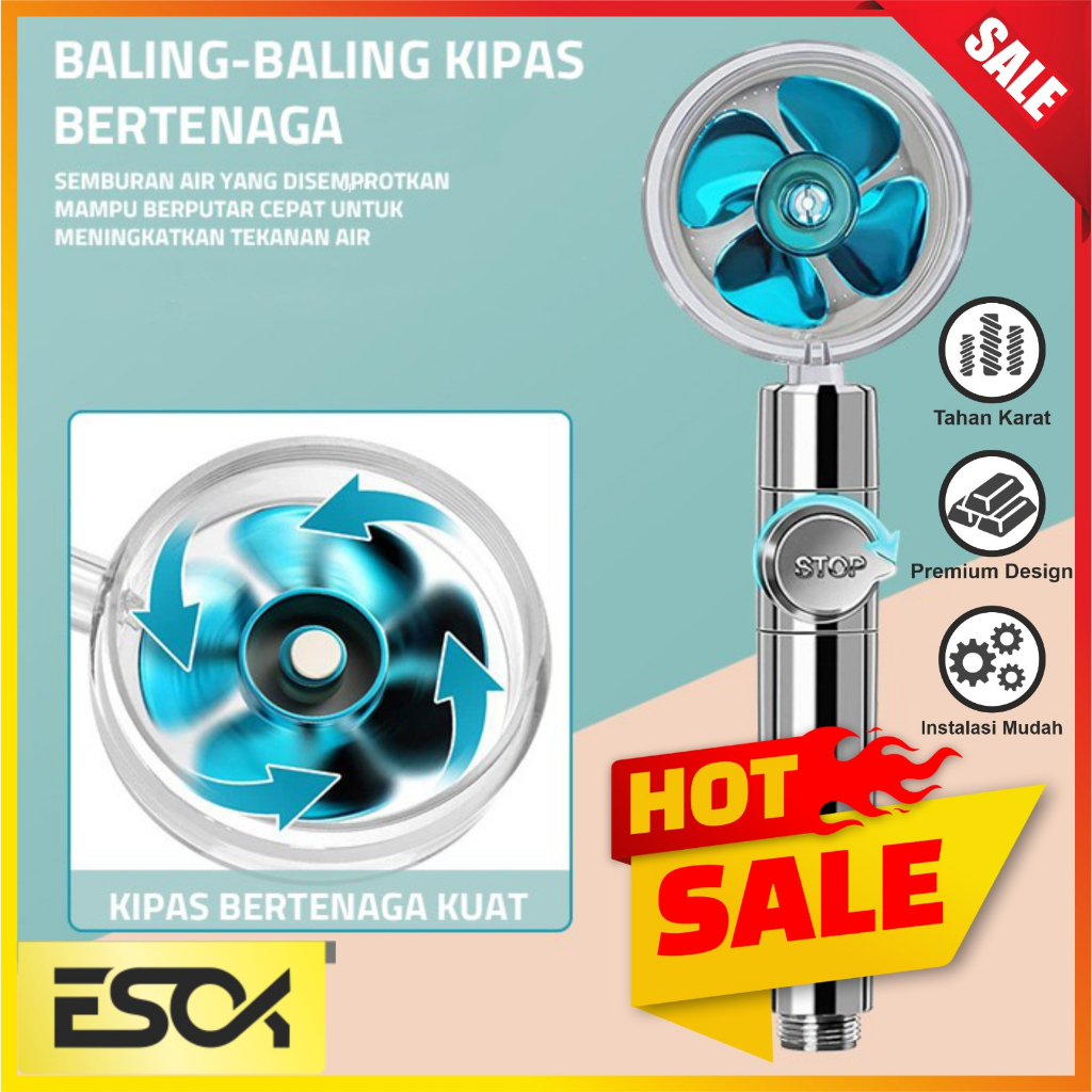 Jual Esok Kepala Shower Mandi Turbo Fan Shower Head Shower Mandi Shopee Indonesia 