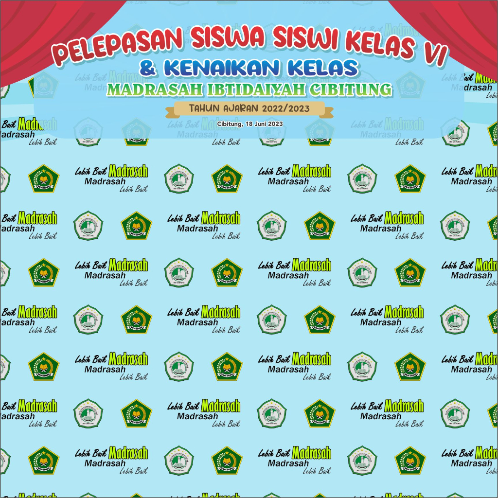Jual Photo Booth Backdrop Spot Foto Pelepasan Kenaikan Kelas Sekolah SD