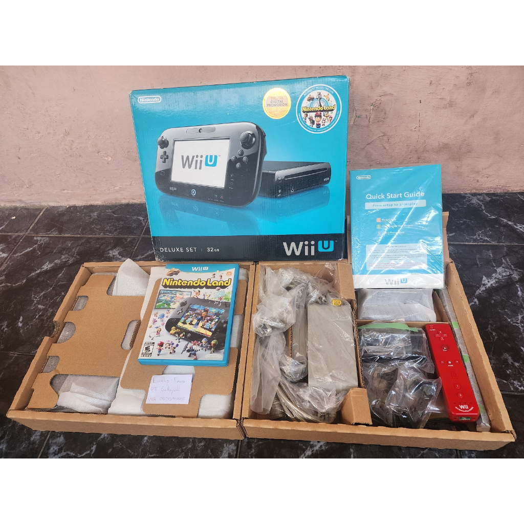 Nintendo Wii U Black 32GB Reg USA Deluxe Set Fullset 01