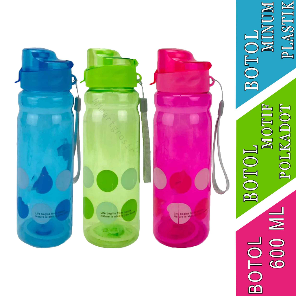 Jual Botol Motif Alpokadot- Botol Minum- Botol Plastik- 600ml- LY-1701 ...