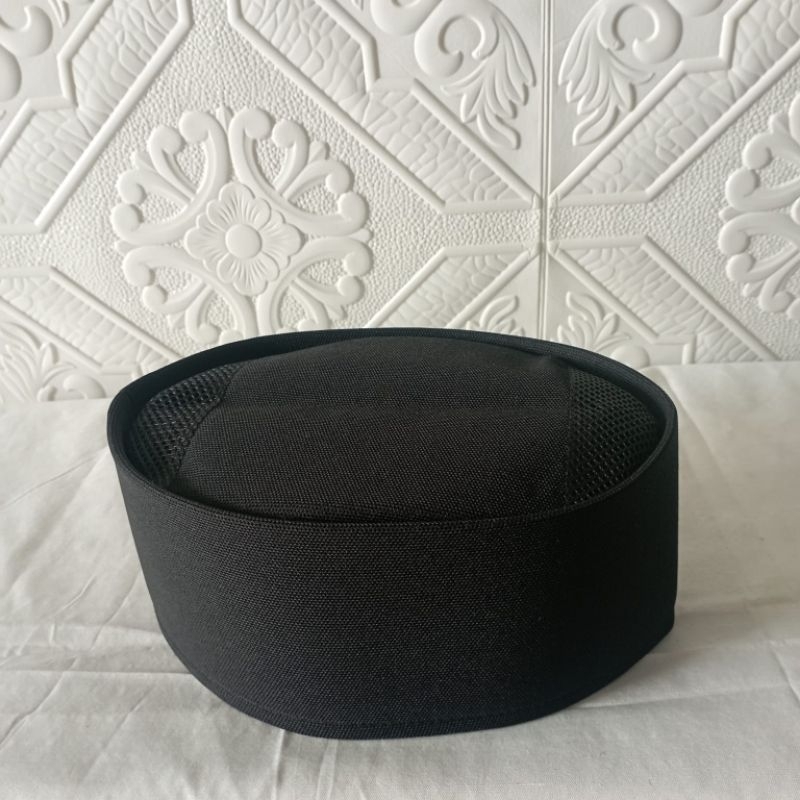 Peci Songkok Kopiah Hitam Polos AC EKONOMIS Tinggi 9CM - Peci Pria Ekonomis Untuk Anak Dan Dewasa Laki-laki Murah Berkualitas Bisa Bayar di Tempat COD