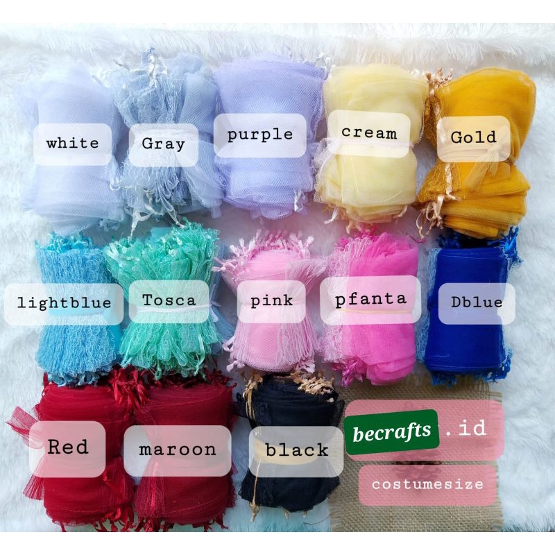 Jual 1 pcs 35x50 cm kantong pouch jaring serut tile kemasan souvenir ...