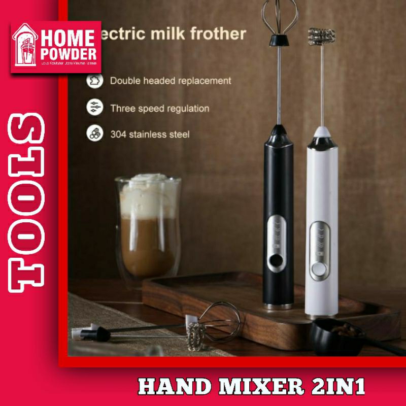 Electric Milk Frother, Usb Rechargeable Milk Frother And Mini Beater With  Dual Head Whisk, Stainless Steel Mixer For Coffee Cream Cappuccino Latte Coc