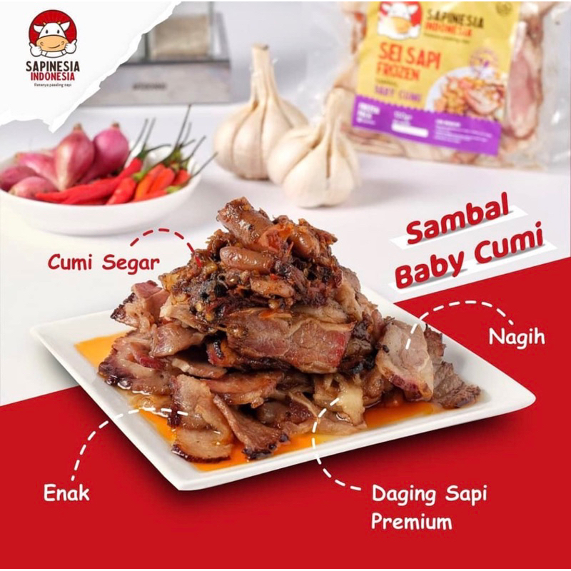 Jual Sei Sapi Sapinesia Daging Sapi Asap Beku Frozen 130Gram | Shopee ...