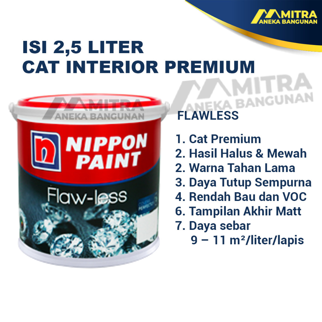 Jual CAT TEMBOK EKSTERIOR INTERIOR NIPPON PAINT BRILLIANT WHITE 1001