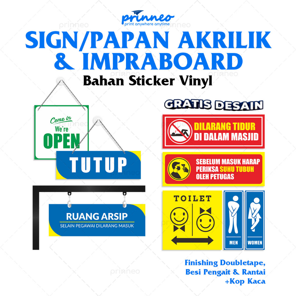 Jual Sign Himbauan Papan Akrilik Dan Impraboard Custom Gratis Desain Shopee Indonesia 