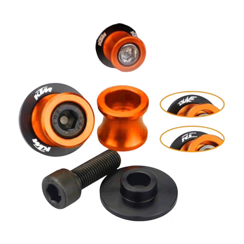 2 Motorrad-Ventilkappen Orange - CNC-Aluminium Für KTM