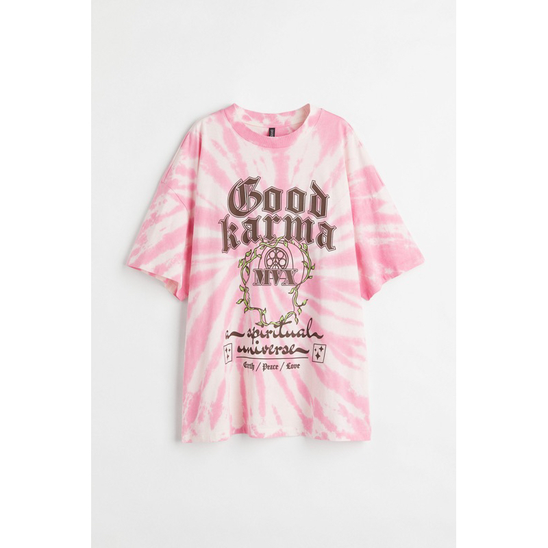 Jual Oversized T-shirt in soft, printed cotton jersey by hnm | Shopee ...