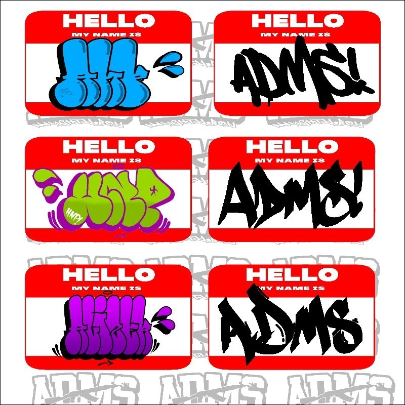 Jual stiker hello my name custom | Shopee Indonesia