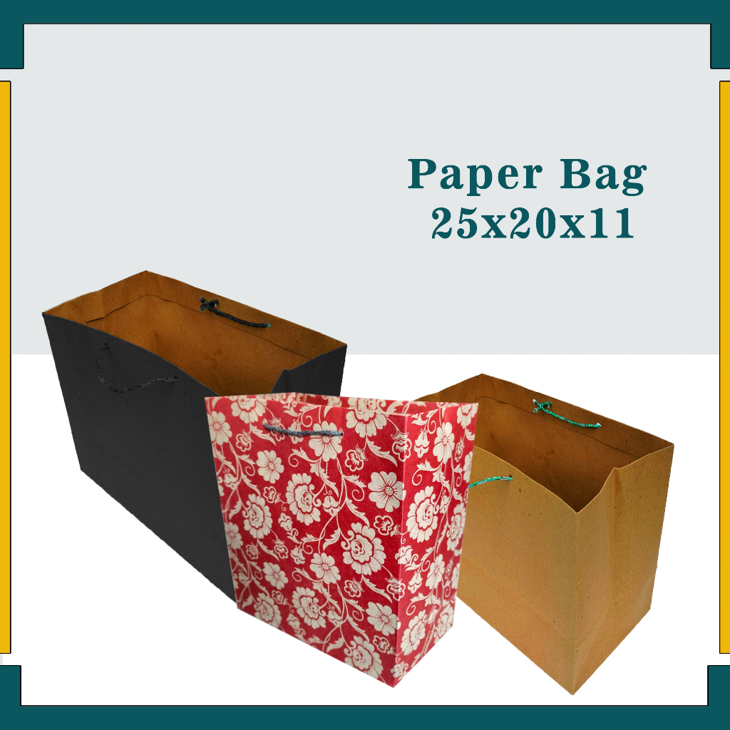 Jual (PAKET 12 PCS) Paper Bag 20x10x25 Cm/Polos Craft/Tas Kertas ...