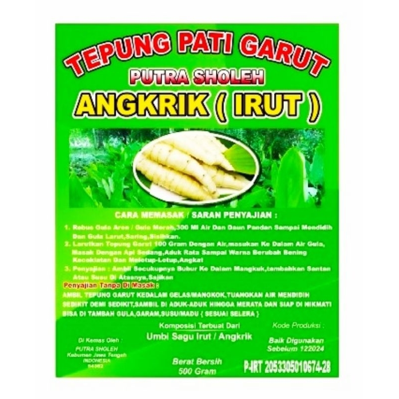 Jual Tepung Garut IRUT dijamin ambil dr petani 500 GR irut Pati angkrik ...