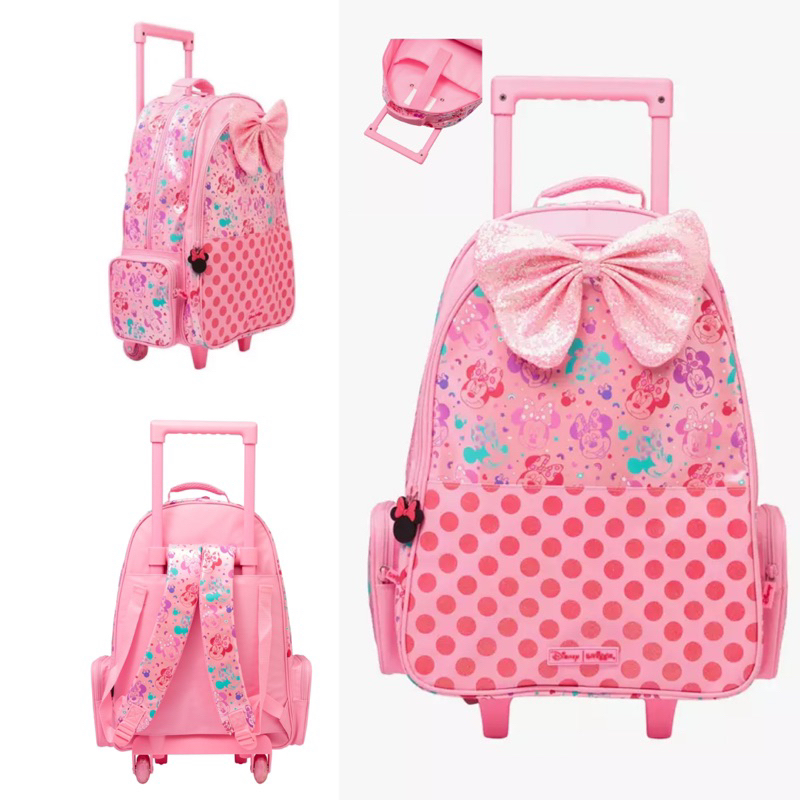 Jual Smiggle Minnie Mouse Trolley Backpack With Light Up Trolley