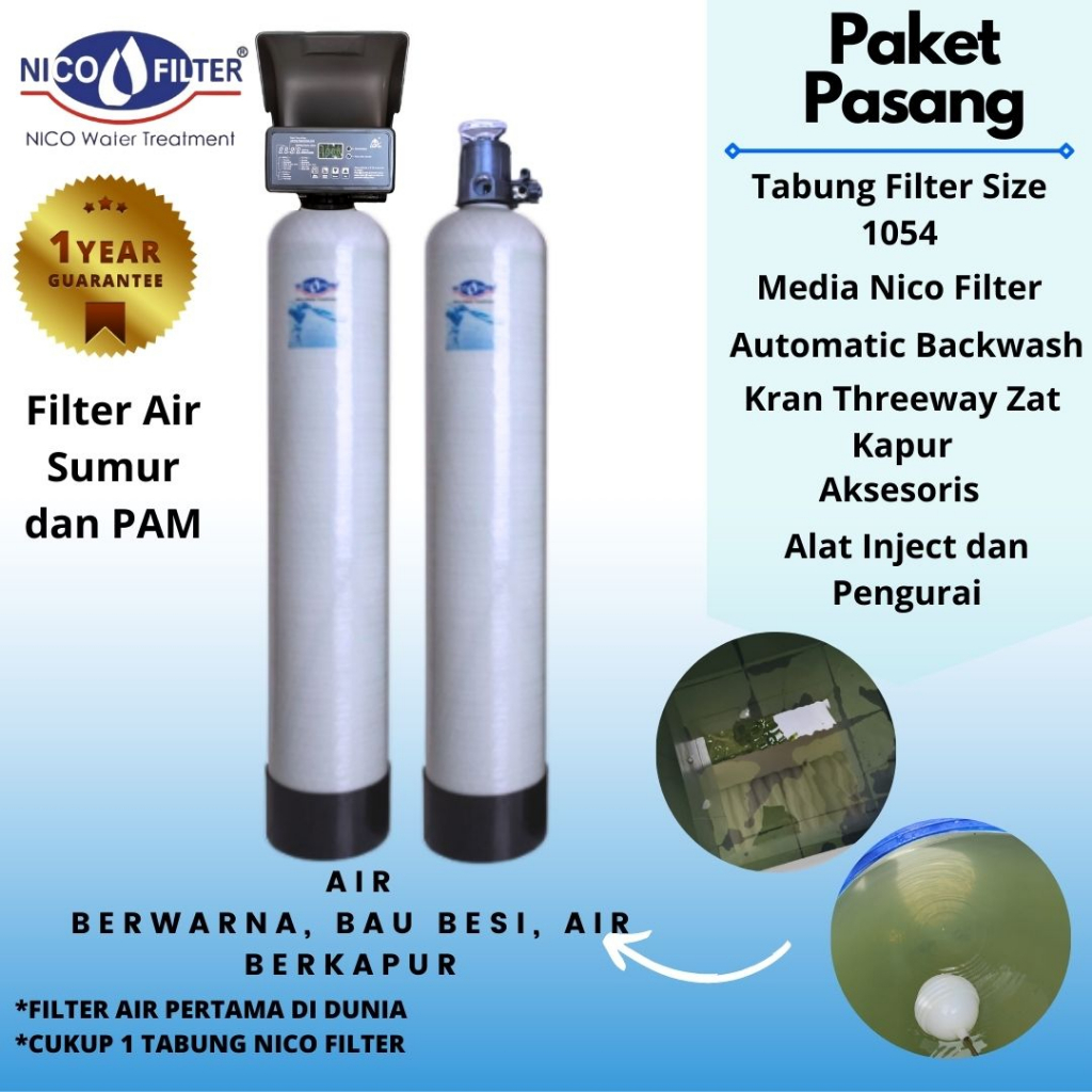 Jual Filter Air Sumur dan PAM Nico Filter Autometic Manual Media