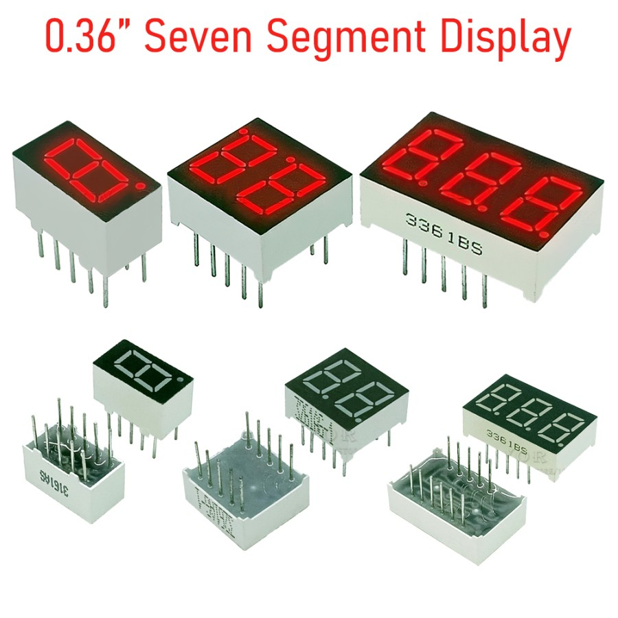 Jual Seven Segment Display 0.36" 1 2 3 Digit 7-Segment LED Digital Tube ...