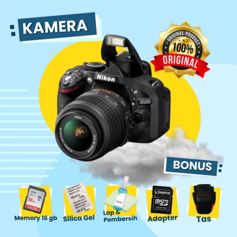 Jual KAMERA NIKON DSLR D5200 BEST SELLER COCOK UNTUK PEMULA BANYAK