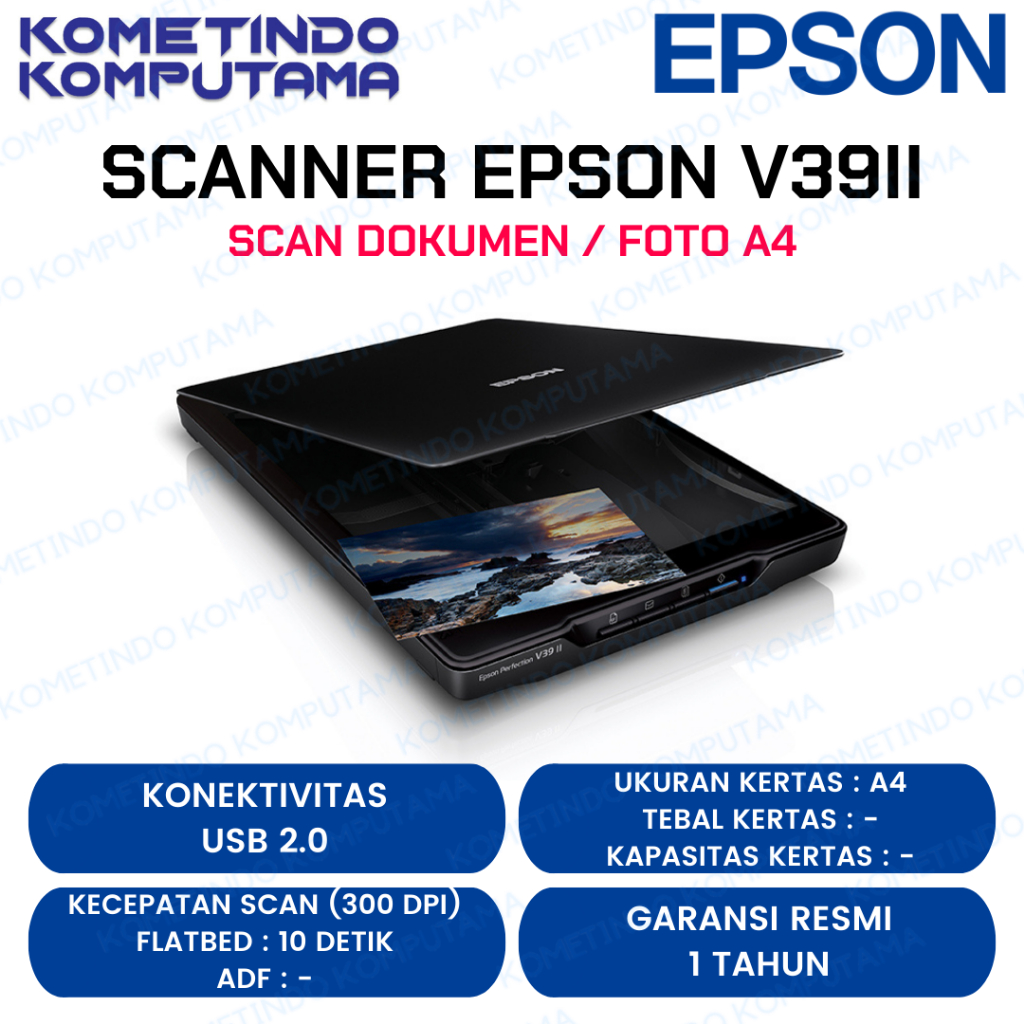 Jual V39II A4 Scanner Epson Perfection V39II Flatbed Dokumen Foto up to A4 4800 dpi V39 II